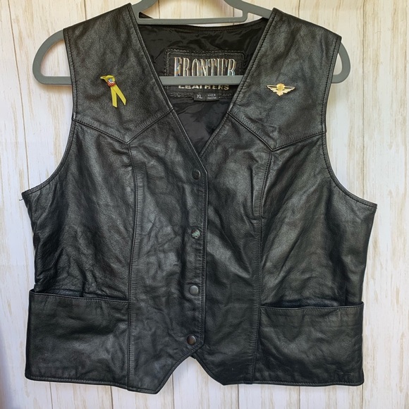 Frontier Leathers Other - Frontier Leathers Motorcycle Vest Snap Front Sz XL